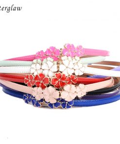Sweet cute Flowers women's belts brand skirt belt dresses for girls riem LIC 2019 high quality female casual leather belt Y003