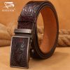 DINISITON Hot Sale Men belts Luxury Genuine Leather Crocodile designer High Quality Automatic Belt Man Buckle Real Cowhide Jeans