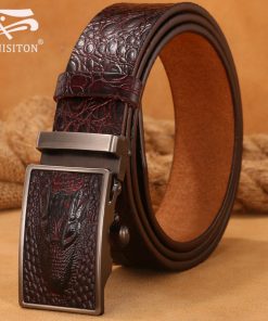 DINISITON Hot Sale Men belts Luxury Genuine Leather Crocodile designer High Quality Automatic Belt Man Buckle Real Cowhide Jeans