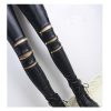 2019 Women Leggings with three zippers patchwork leggins punk rock trousers Skinny pants