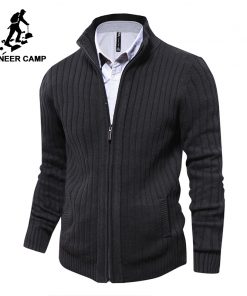 Pioneer Camp men sweaters knitted zipper cardigan male Top quality famous brand clothing christmas sweater