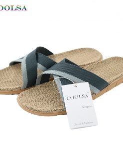 Hot New Summer Men Flax Flip Flop Canvas Linen Non-Slip Designer Flat Sandals Home Slippers Man Fashion Slides Casual Straw Shoe