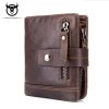 BULL CAPTAIN 2017 Genuine Leather Men's Wallet Bifold Purses Multifunction Male Purse Card ID Holder European Style Zipper Hasp