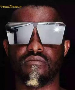 Fashion Brand Designer Square Flat lens Sun Glasses Mirror Women Sunglasses Men Hip Hop Oversized Lady Eyeglasses Male FDA UV400