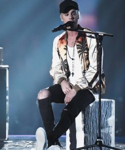High-end European and American GD Knees Ripped Jeans Zipper Slim Pants Feet Korean Tide Washed Men's Jeans