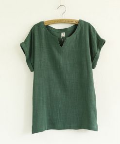 Plus Size linen blouse summer tops women top woman white shirt women cotton short sleeve ladies blouses blusas femininas 2018