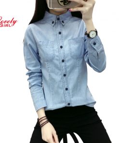 Jean Shirt Woman Long Sleeve Shirts For Women Tops And Blouses 2018 Lady Casual Women's Clothing Blusa Camisa Jeans Feminina