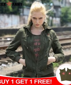 Brand Quality Hooded Women Jacket Spring Autumn Jackets Women Fashion Ladies Short Jacket Green Bomber Jackets Outwear Female
