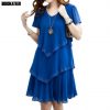 BOBOKATEER Summer Dress 2019 Blue Party Dresses Women Dress Chiffon Robe Sexy Vestido De Festa 4XL 5XL Plus Size Women Clothing