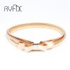 2019 Hot sales women belt metal bow thin elastic belt golden /sliver elastic waistband chain BL01