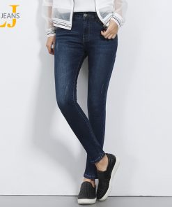 LEIJIJEANS Mid Waist For Women Skinny washing stretch Jeans Causal Demin Pant Plus Size 6XL Mid Elastic Full Length women Jeans