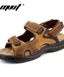 men sandals slippers genuine leather cowhide male summer shoes outdoor casual suede leather sandals