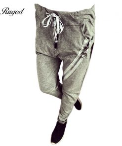 RUGOD Women Joggers Pants Pantalon Femme 2018 Autumn Pants Womans Pencil Pant Leggings Side Zipper Decoration Gray Trousers