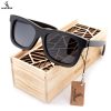 BOBO BIRD Original Wooden Men Sunglasses Casual Polarized Women Sun Glasses Black Framed With Gift Box gafas de sol mujer