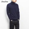 ZhenZhou Solid Slim Fit Pullover Men Knitwear Mens Sweaters 2018 M-5XL Knit Turtleneck Male Sweater Men Clothes