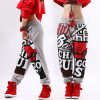 New fashion Adult pants joggers star Sweatpants Pattern Costumes Grey harem Hip hop dance practice pants