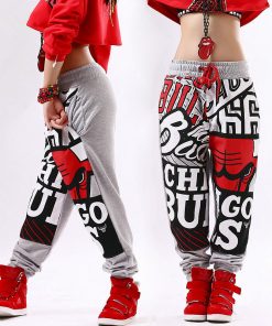 New fashion Adult pants joggers star Sweatpants Pattern Costumes Grey harem Hip hop dance practice pants