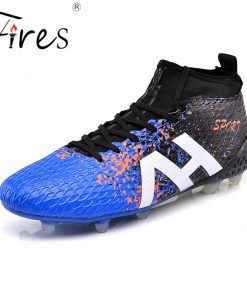 Fires Long Spikes Soccer Shoes Boots For Men Sports Shoes Outdoor Boys Football Shoes Men High Ankle Original Football Boot New