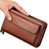 Luxury Brand Men Wallet Zipper Purse Large Capacity Fashion Long Leather Wallet Business Card Holder Male Clutch Purse Money Bag