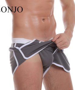 Brand Clothing LONJO Men's Casual Shorts Household Man Shorts G Pocket Straps Inside Jocks Straps Trunks Beach Shorts Quick-dry