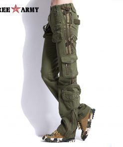 Large Size Cargo Pants Women Winter Military Clothing Tactical Pants Multi-Pocket Cotton Joggers Sweatpants Army Green Trousers
