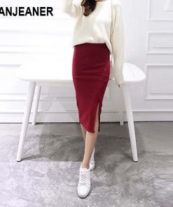2016 Summer skirts Sexy Chic Pencil Skirts Women Skirt Wool Rib Knit Long Skirt Package Hip Split Waist midi skirt maxi A919