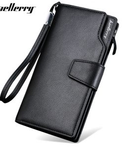 Baellerry 2017 Luxury Brand Men Wallets Long Men Purse Wallet Male Clutch Leather Zipper Wallet Men Business Male Wallet Coin