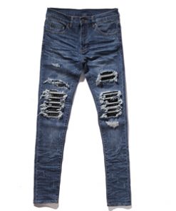 fashion mens jeans hole pants ankle cool blue jogger damage jeans rock star High Quality Casual destroyed skinny ruched jeans