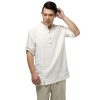 Summer fashion high quality pure linen men's shirts casual men's shirt half sleeve european size men shirt 3 colors