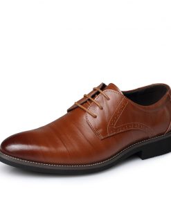 2017 Business Men's Basic Flat Shoes Leather Gentle Wedding Dress Shoes Formal Wearing Shoes British Men Casual shoes Big Size