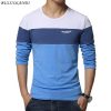 Summer men's T-shirt 2017 new fashion striped T-shirt men's clothing trend Slim long-sleeved casual men's shirt T-shirt 5XL